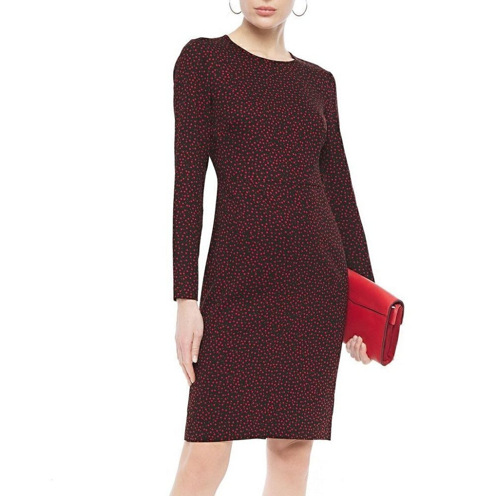 DVF Diane von Furstenberg Cleo Moon Dot Black shift dress polka red new 2